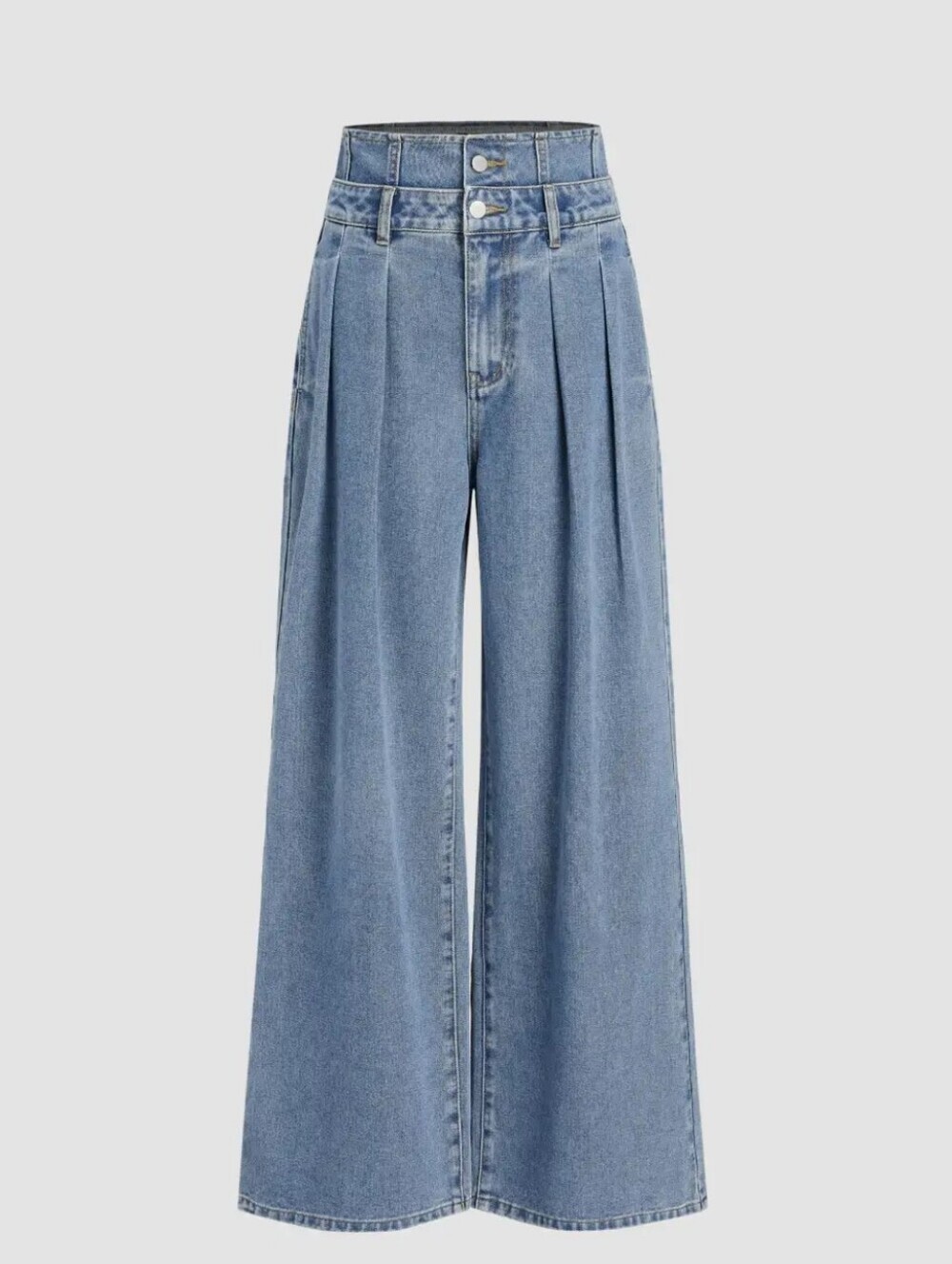 Cider High- Double Waist Wide-Leg Light Blue Denim Jeans Size L